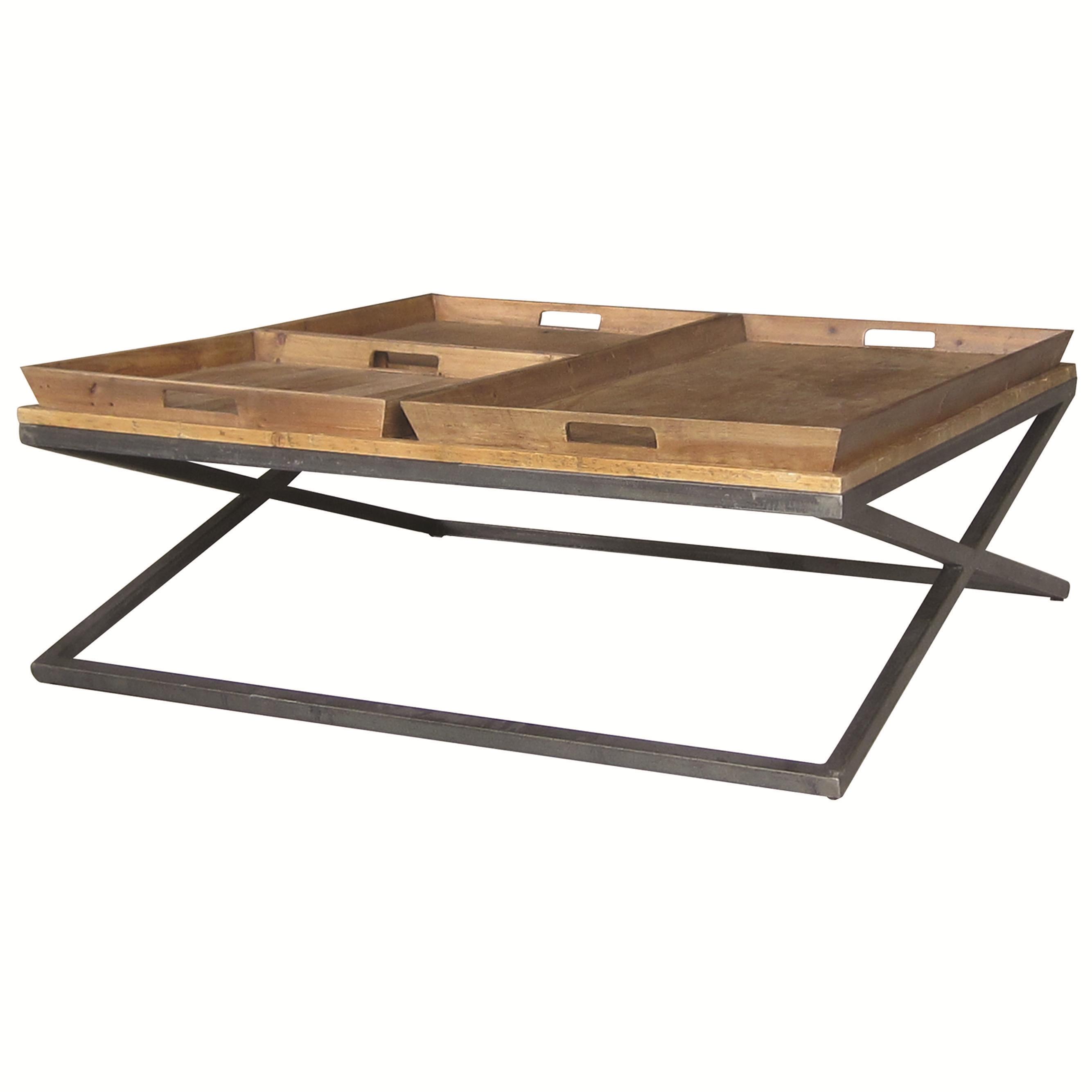 Four Hands Irondale Jax Square Coffee Table with TrayStyle Top